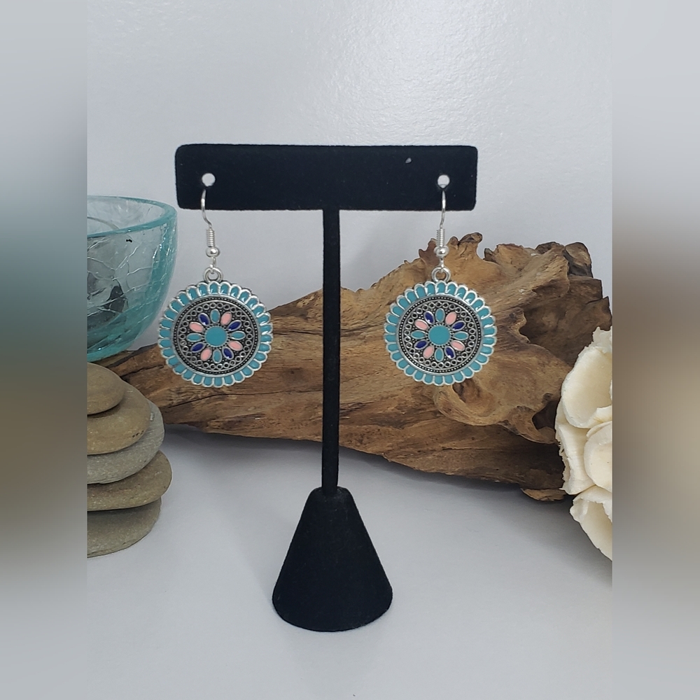 New Boho Teal Drop Earrings